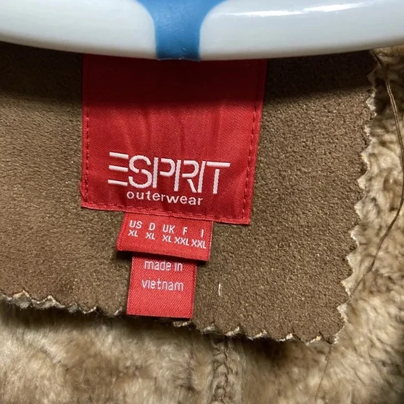 vintage 1980S/90S Esprit embroidered Faux Suede Boho Jacket XL - Picture 6 of 8